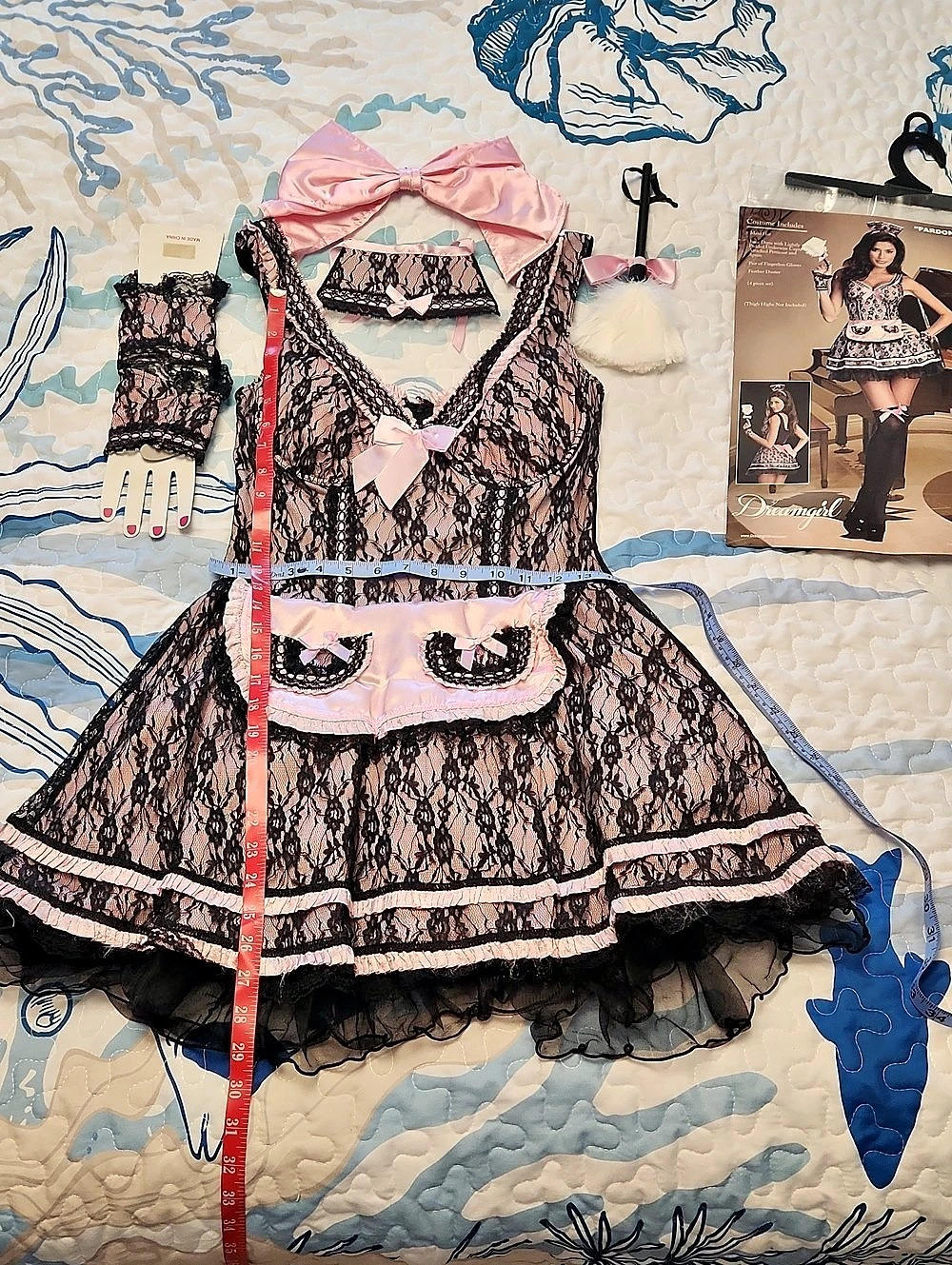 Vintage .  Dreamgirl Pardon My French costume Pink & Black